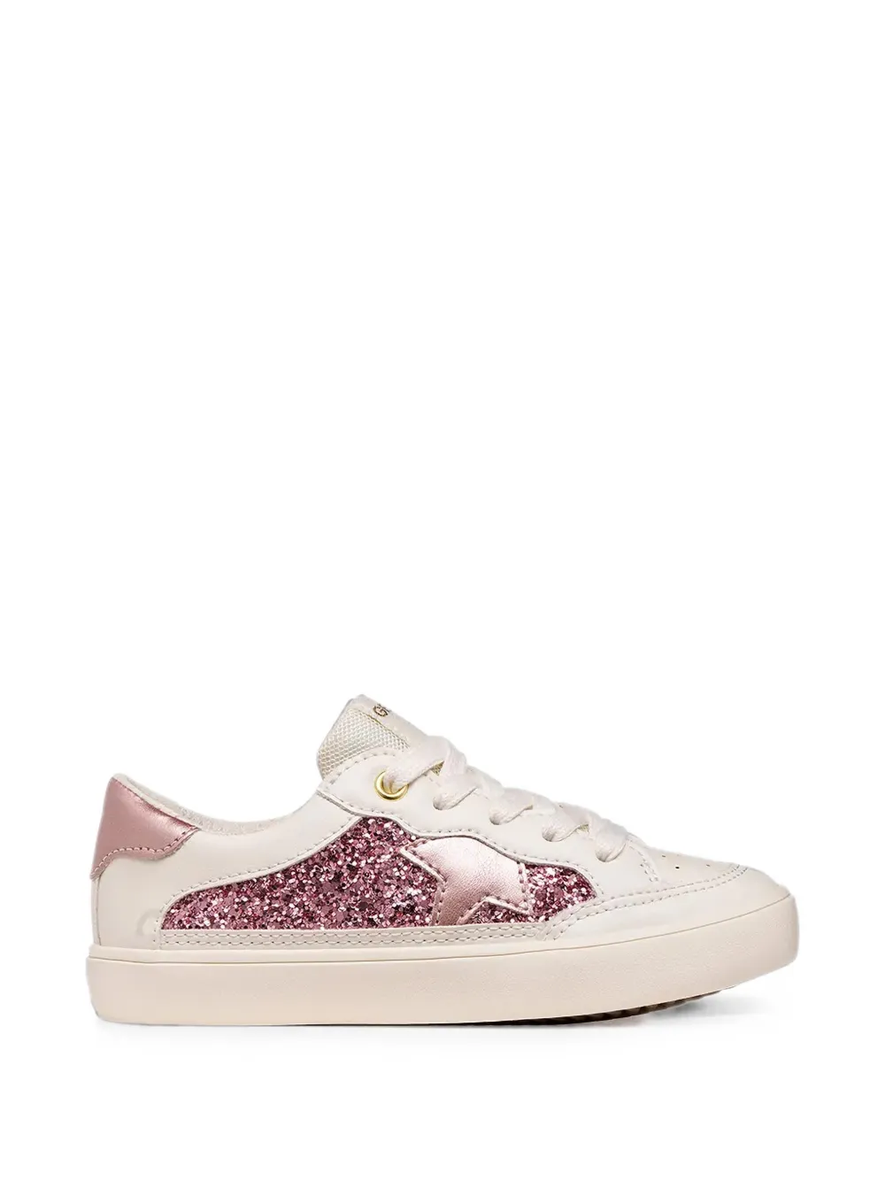 Geox Kids Gisli glitter-panel star-patch sneakers Wit