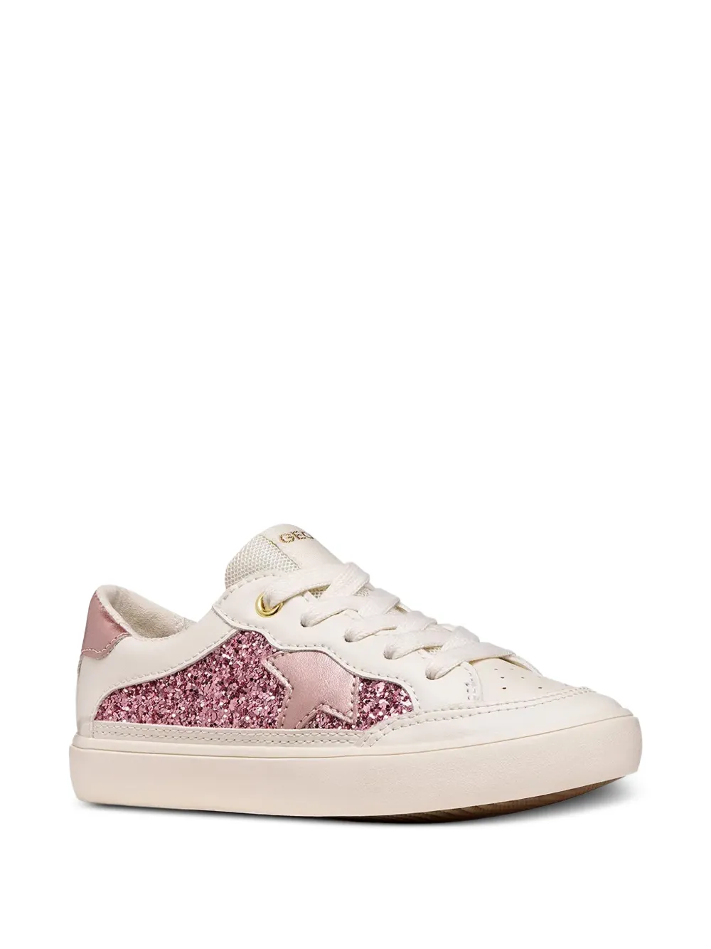 Geox Kids Gisli glitter-panel star-patch sneakers Wit