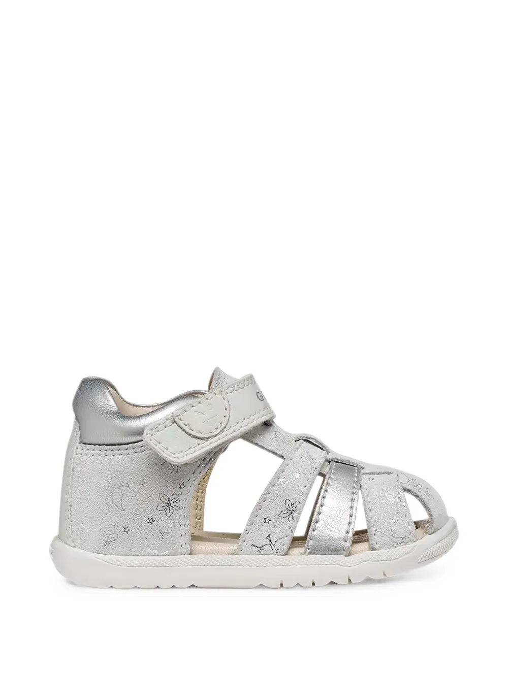 Geox Kids Macchia glitter-effect touch-strap sandals Zilver