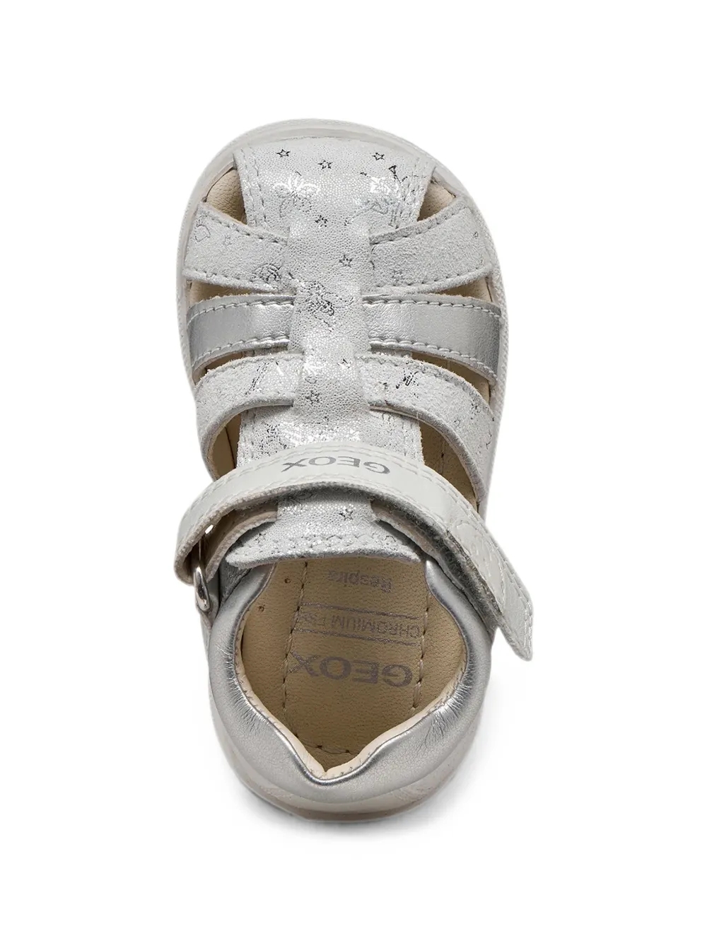 Geox Kids Macchia glitter-effect touch-strap sandals Zilver