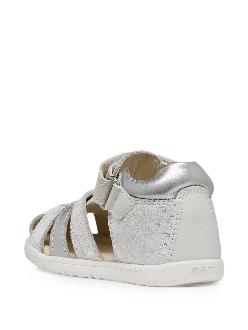 Geox Kids Macchia glitter-effect touch-strap sandals Zilver