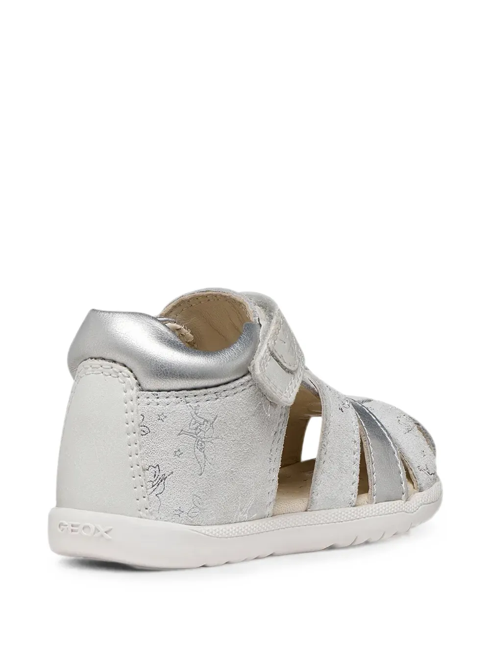 Geox Kids Macchia glitter-effect touch-strap sandals Zilver