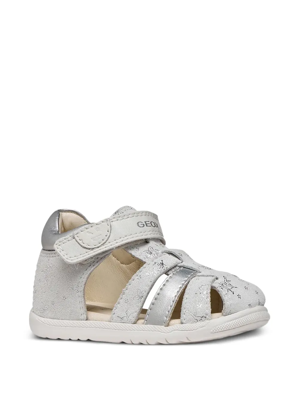 Geox Kids Macchia glitter-effect touch-strap sandals Zilver