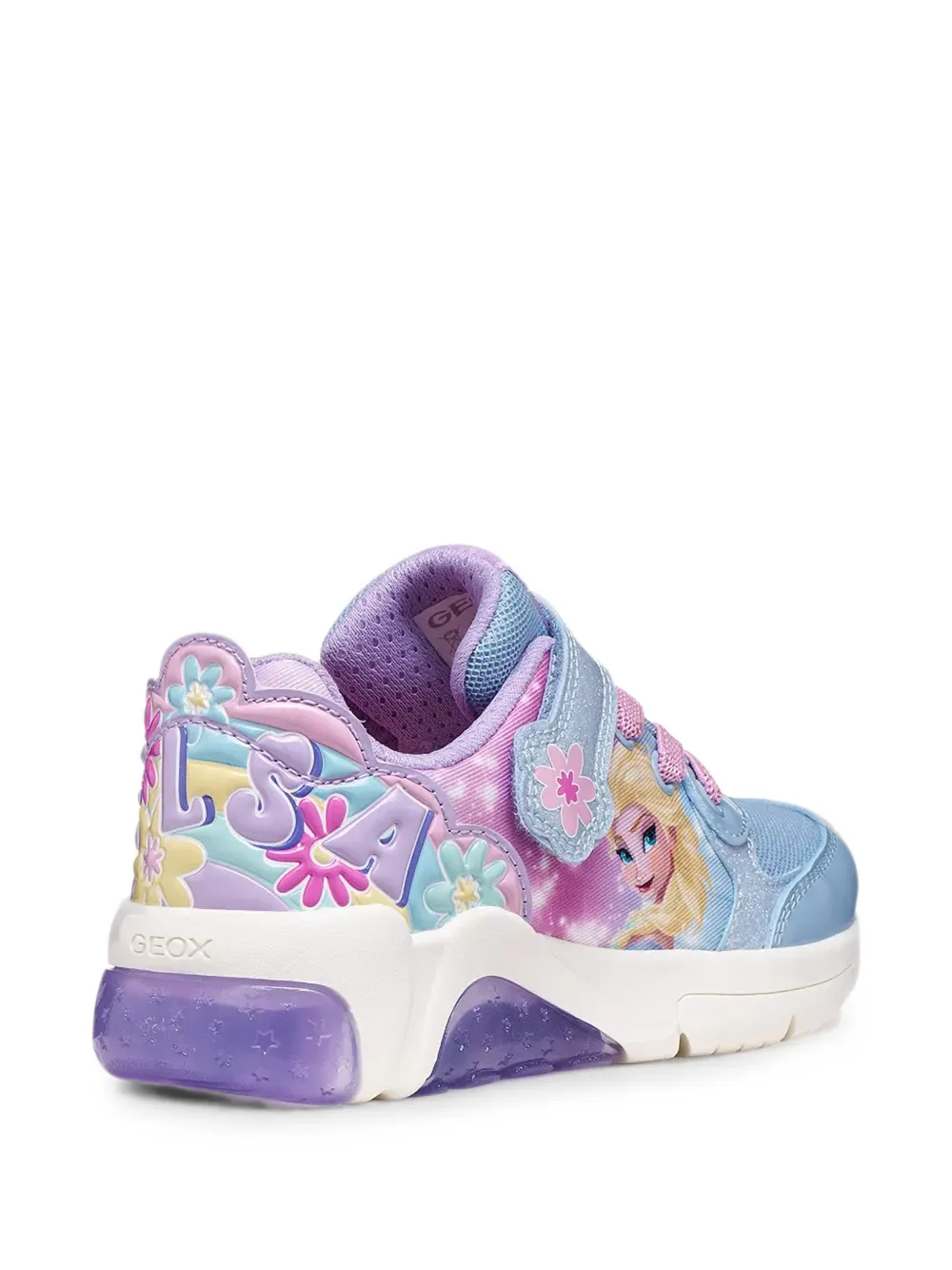 Geox Kids x Disney Frozen Fadinlight touch-strap sneakers Blauw