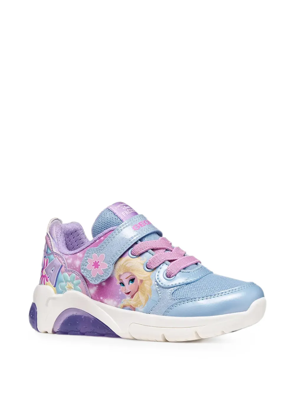 Geox Kids x Disney Frozen Fadinlight touch-strap sneakers Blauw