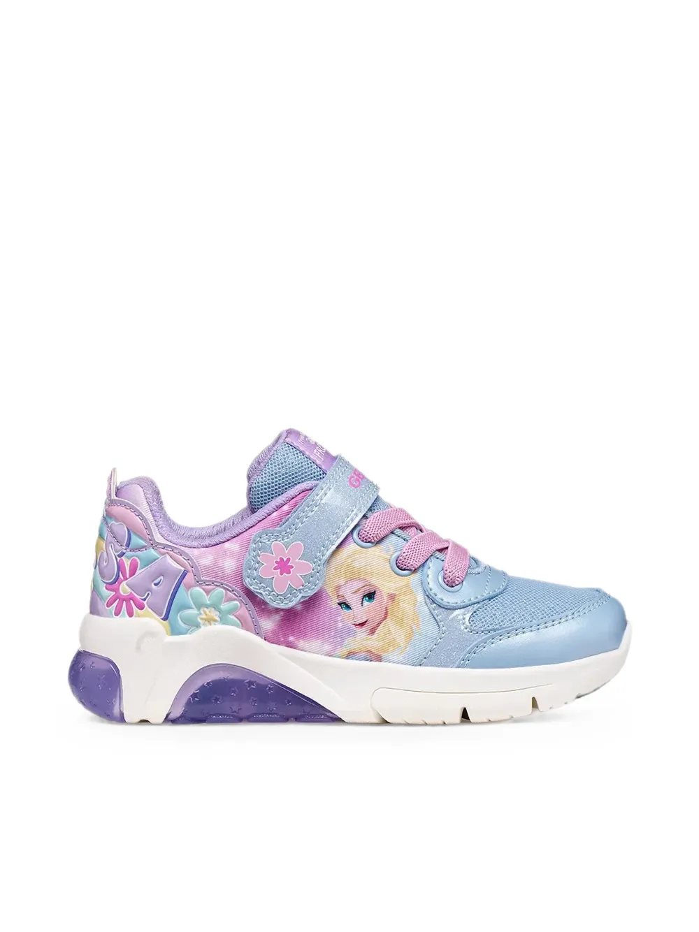 Geox Kids x Disney Frozen Fadinlight touch-strap sneakers Blauw