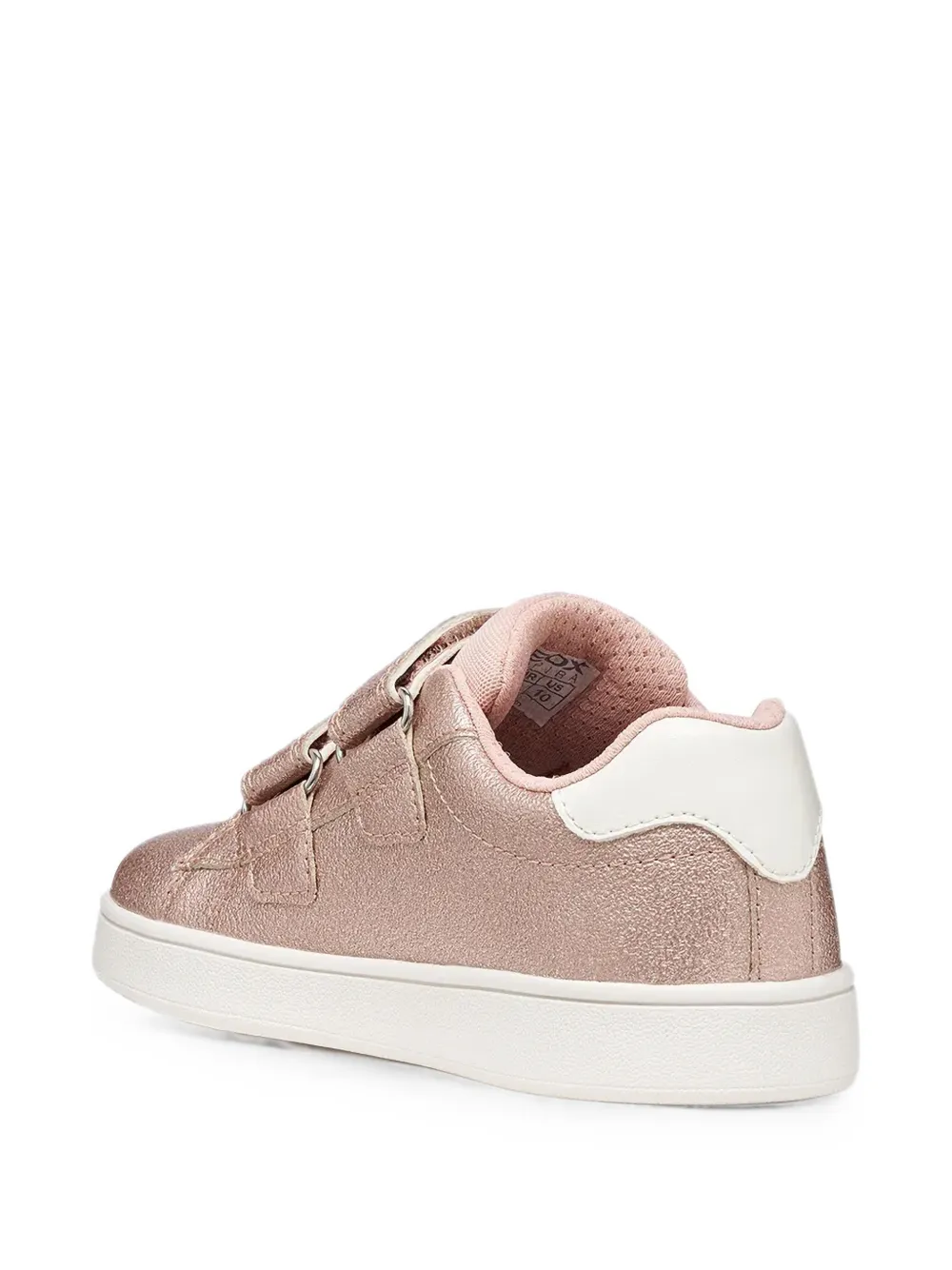 Geox Kids Eclyper metallic-effect touch-strap sneakers Roze