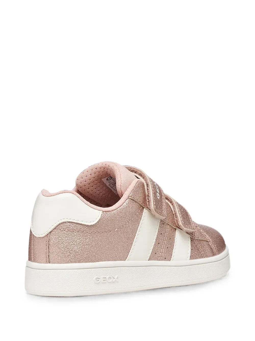 Geox Kids Eclyper metallic-effect touch-strap sneakers Roze