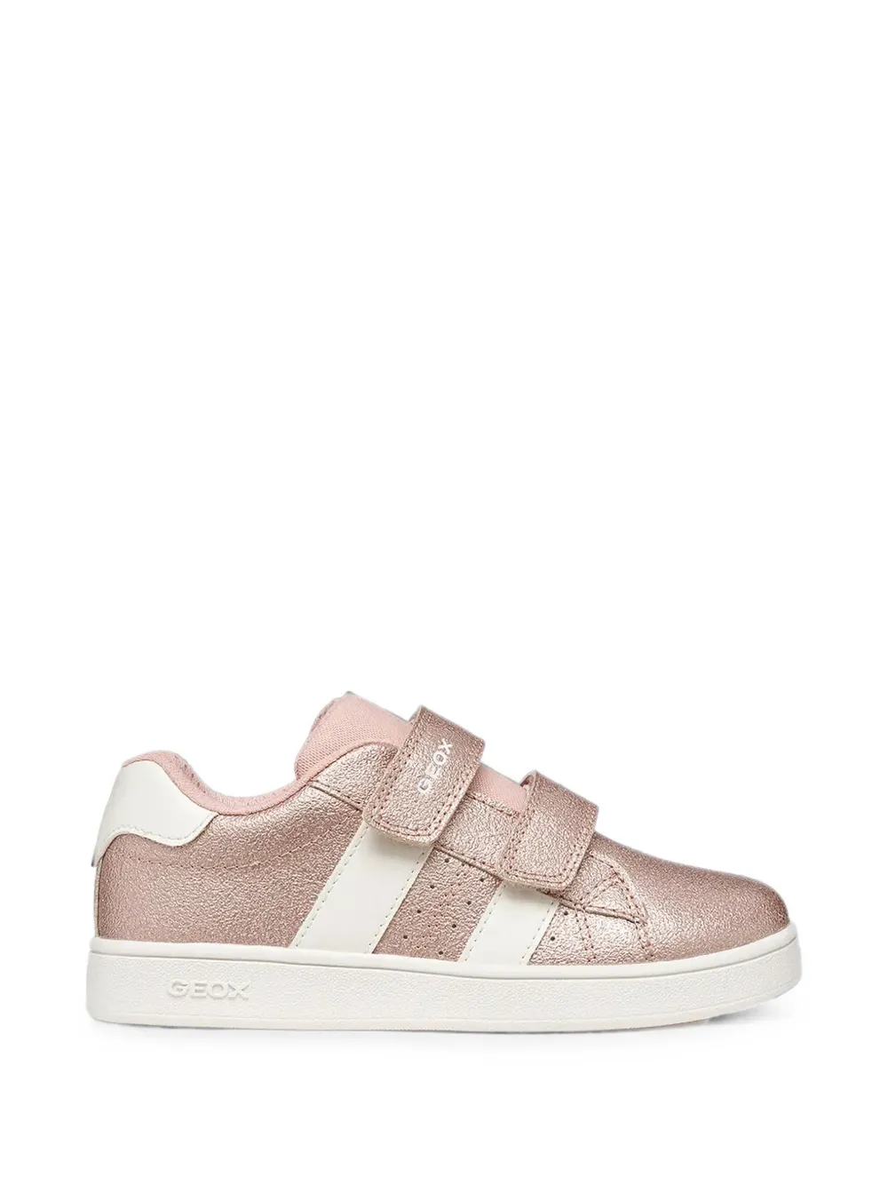 Geox Kids Eclyper metallic-effect touch-strap sneakers Roze