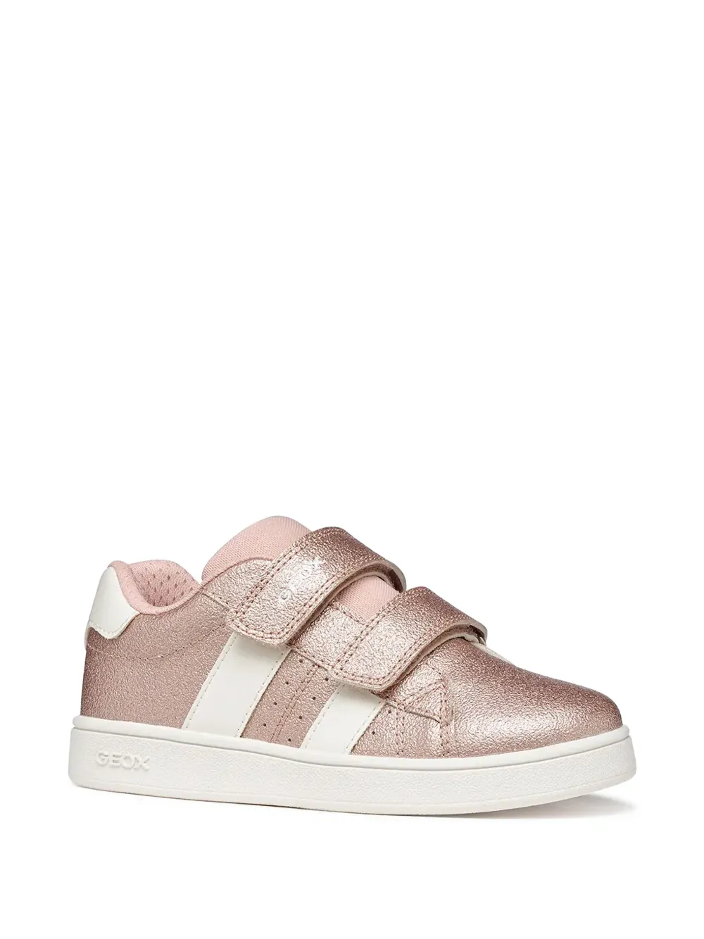 Geox Kids Eclyper metallic-effect touch-strap sneakers - Rosa
