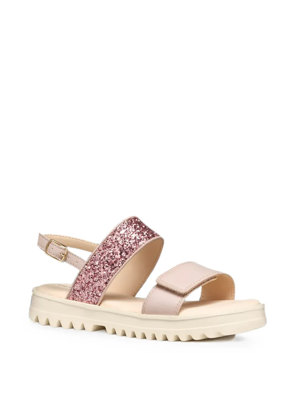Geox Kids Coralie glitter-detail touch-strap sandals Roze
