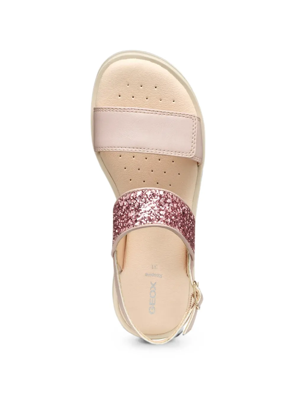 Geox Kids Coralie glitter-detail touch-strap sandals Roze