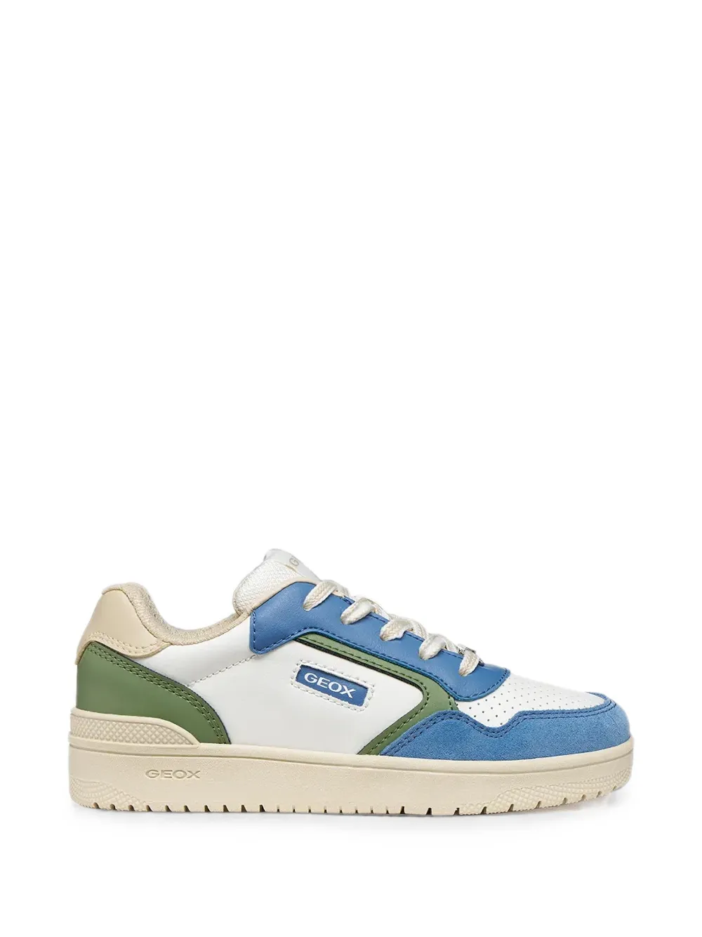 Geox Kids Washiba perforated panelled sneakers Wit