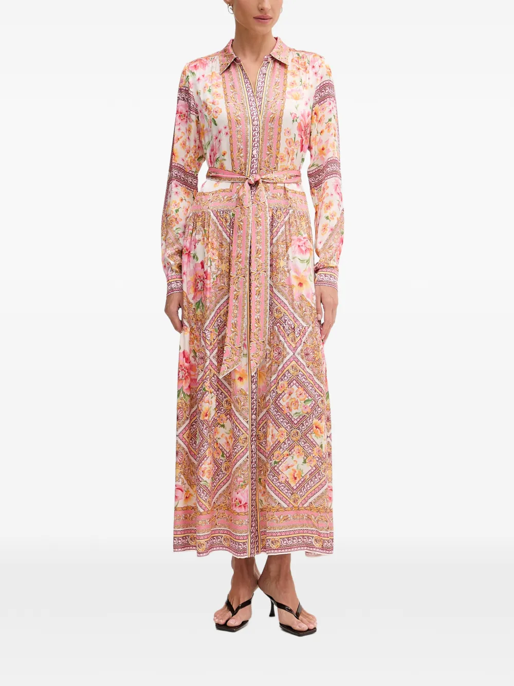 Hale Bob Nicandra floral-print belted maxi dress - Rosa
