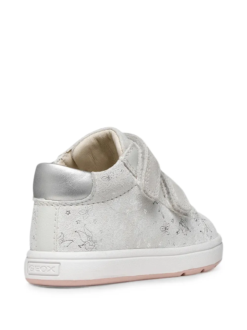 Geox Kids Biglia sneakers met klittenband en bloemenprint Wit