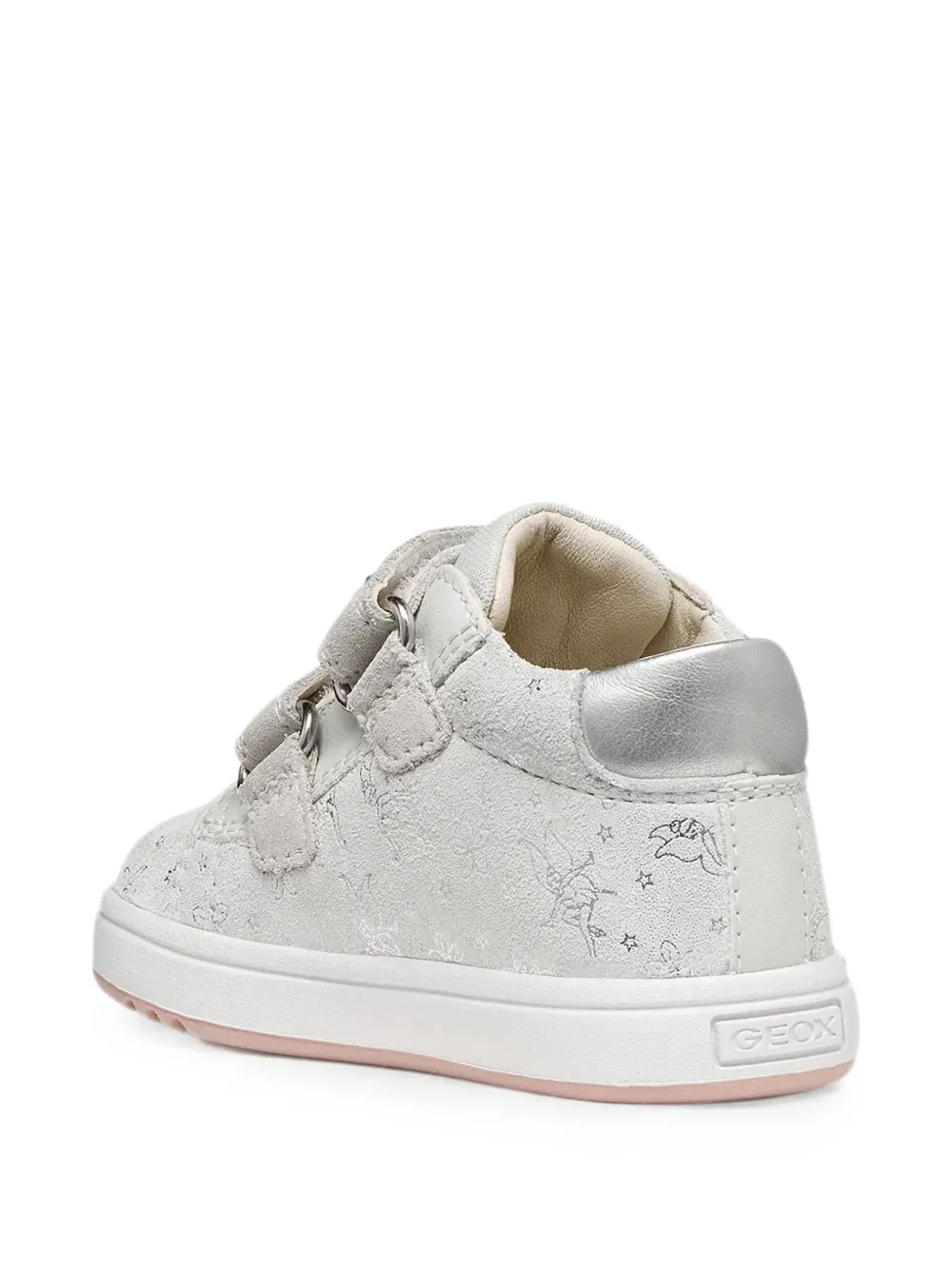 Geox Kids Biglia sneakers met klittenband en bloemenprint Wit