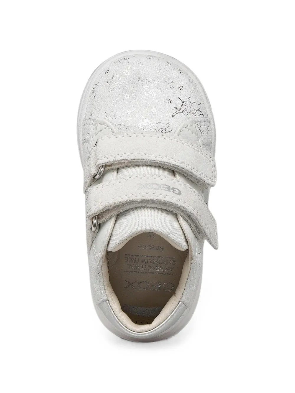 Geox Kids Biglia sneakers met klittenband en bloemenprint Wit