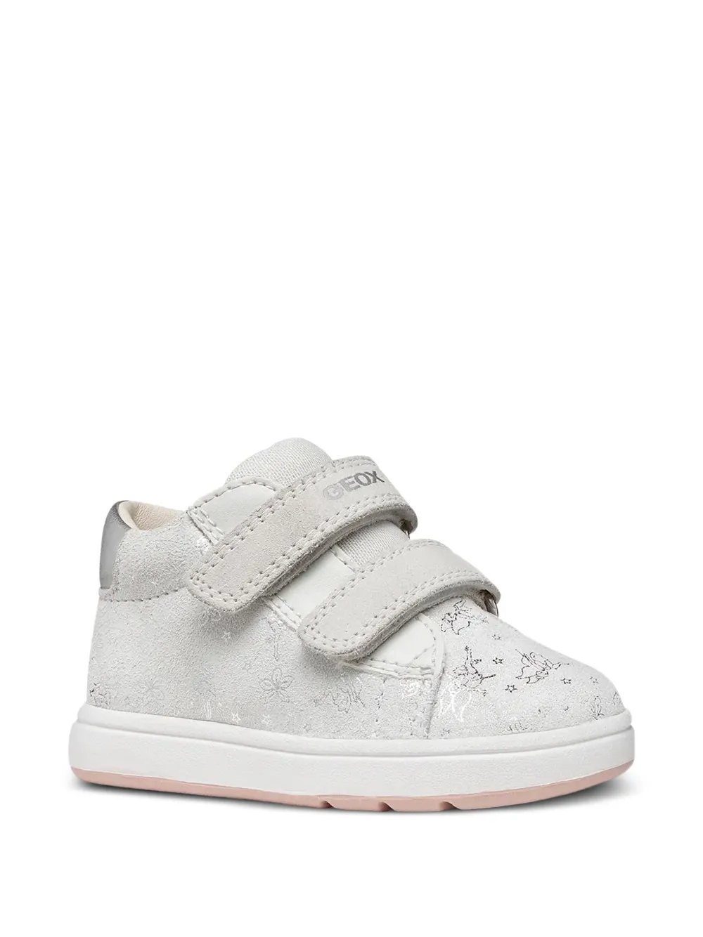 Geox Kids Biglia touch-strap floral-print sneakers - Bianco