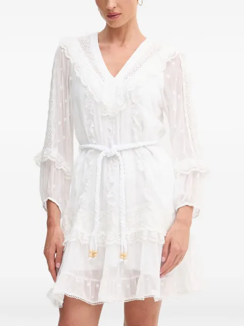 Hale Bob Xin ruffled lace-trim mini dress