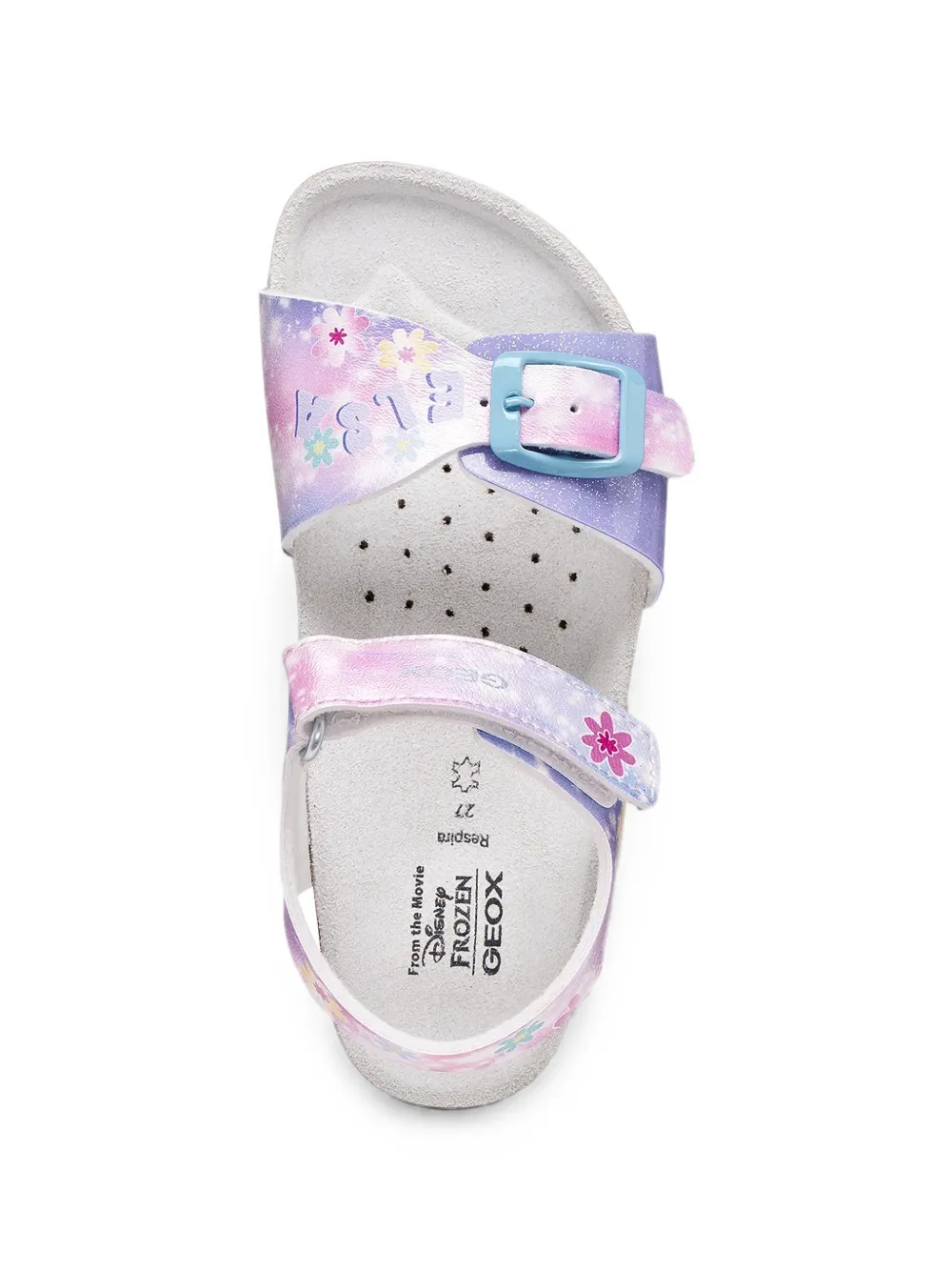 Geox Kids x Disney Adriel glitter-effect buckle-fastening sandals Paars