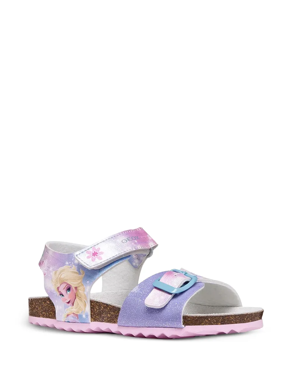 Geox Kids x Disney Adriel glitter-effect buckle-fastening sandals Paars