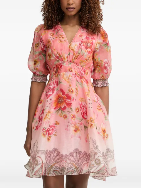 Hale Bob Kaeli floral-print paisley-border mini dress