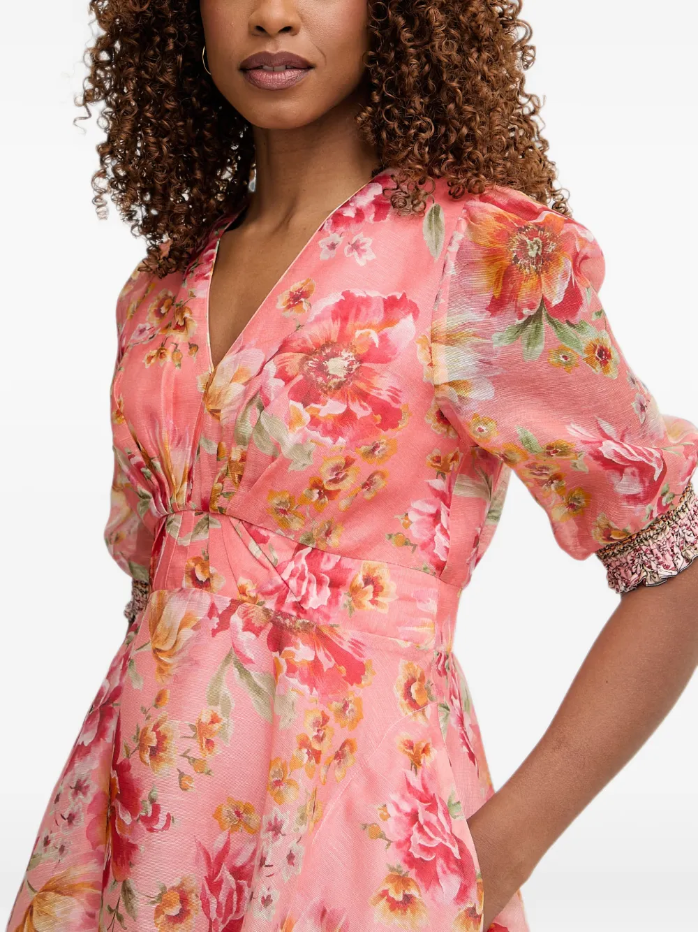 Hale Bob Kaeli mini-jurk met paisley-print en bloemenprint Roze
