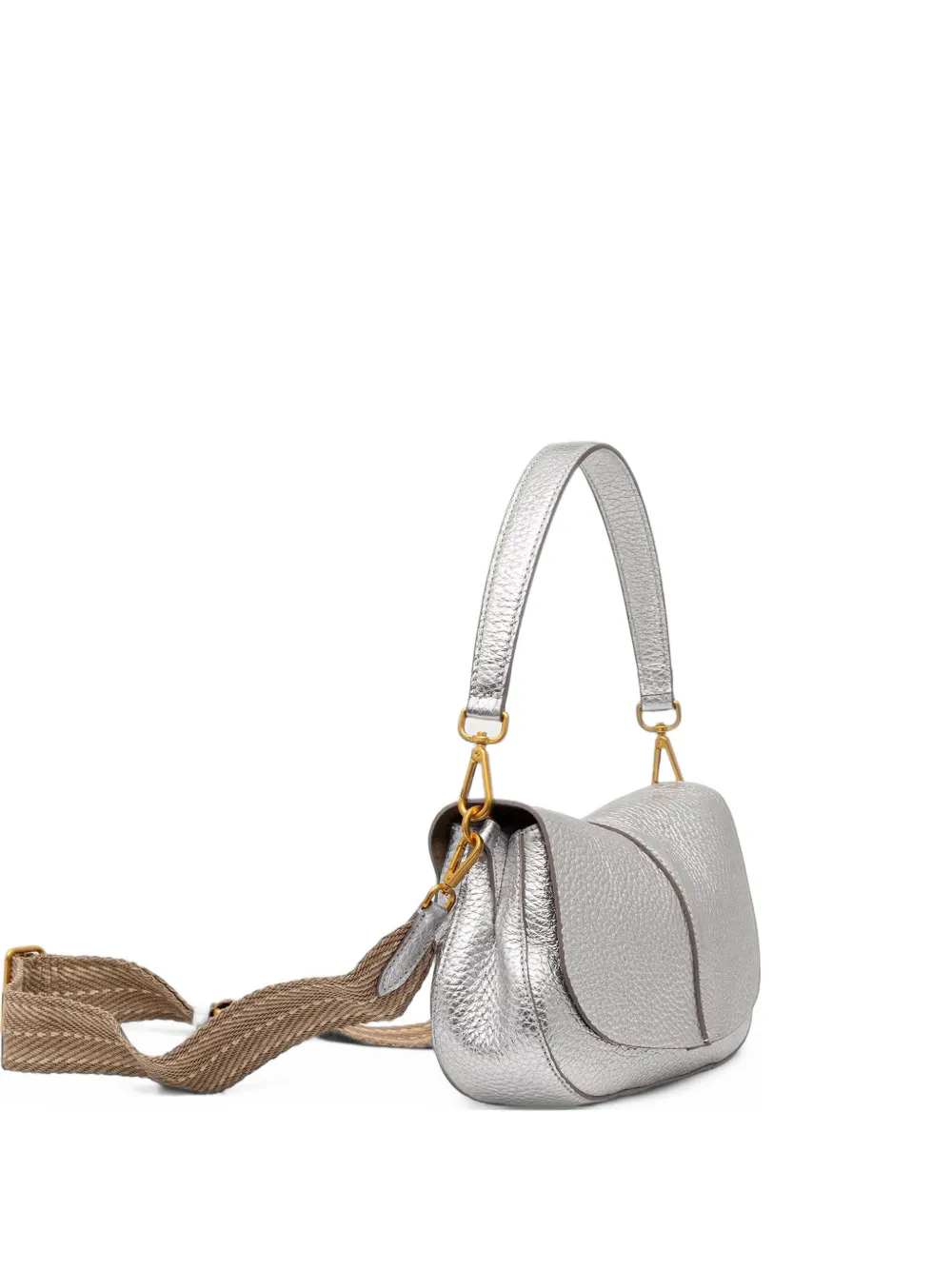 GIANNI CHIARINI Helena Round grainy-leather shoulder bag - Silver