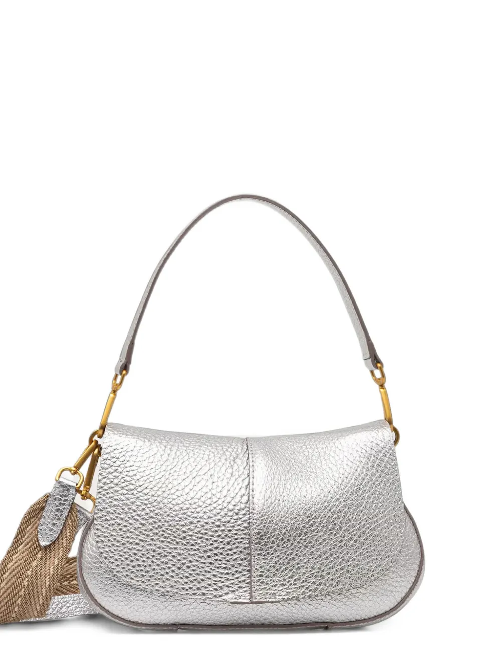 GIANNI CHIARINI Helena Round grainy-leather shoulder bag Zilver