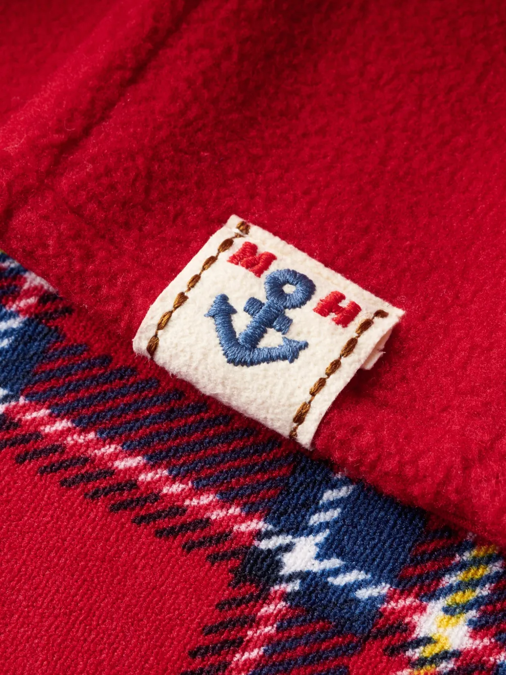 Miki House Fleece poncho met capuchon Rood
