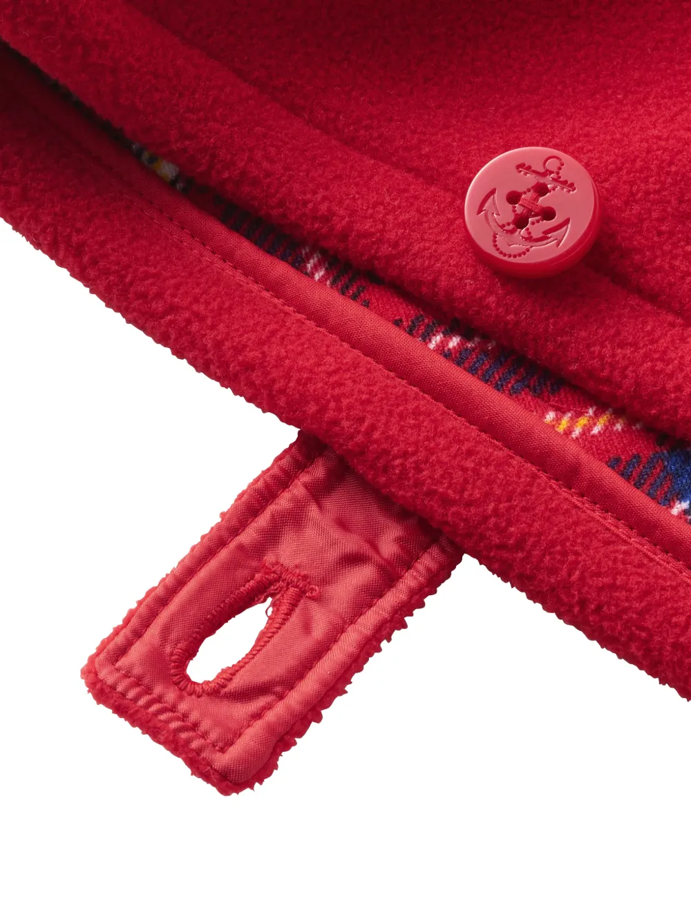 Miki House Fleece poncho met capuchon Rood