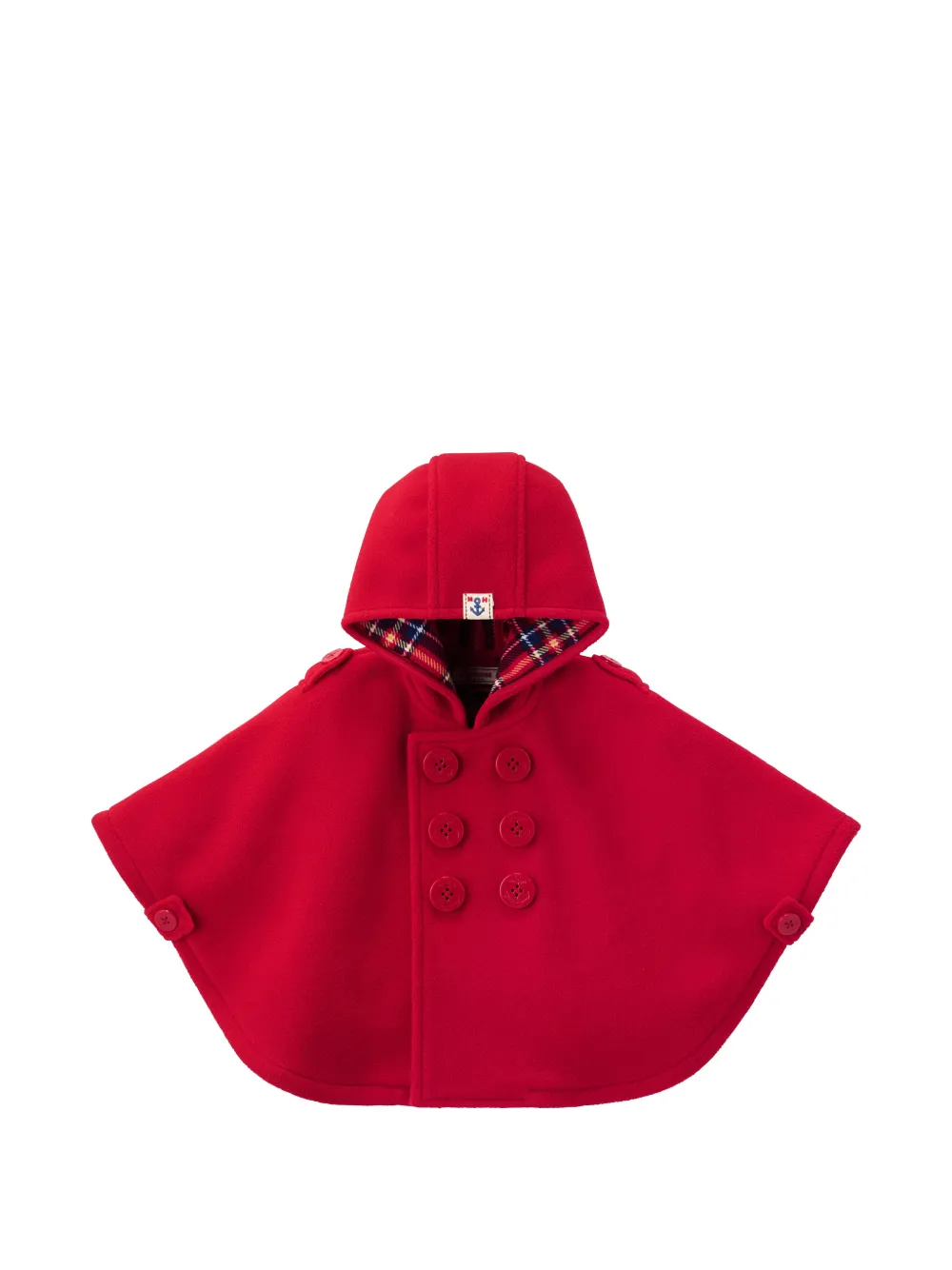 Miki House fleece hooded poncho - Rot