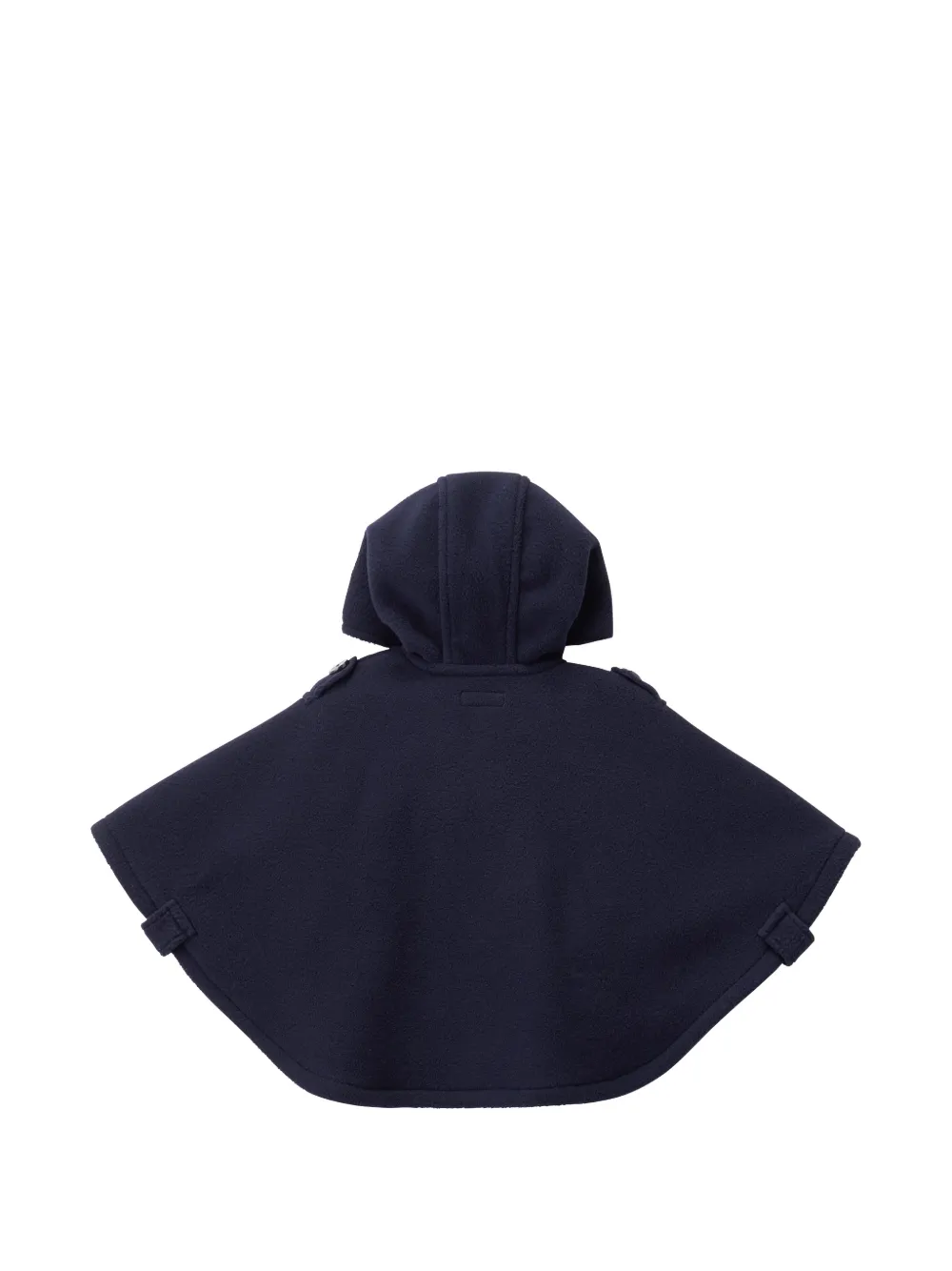 Miki House Poncho met dubbele rij knopen en capuchon Blauw