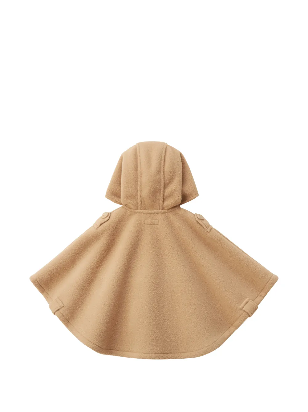 Miki House Poncho met dubbele rij knopen en capuchon Beige