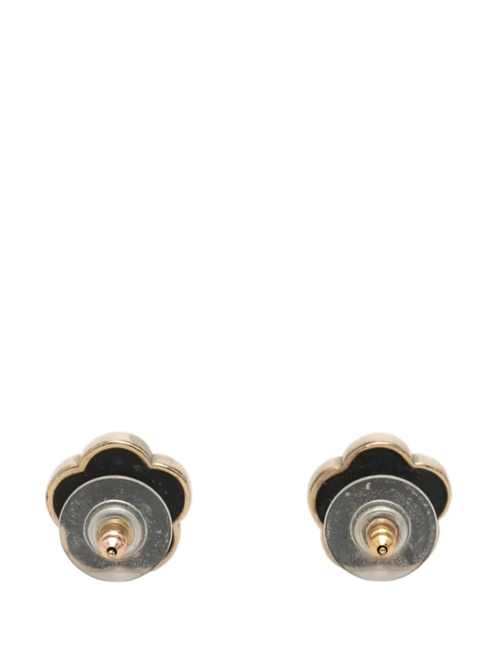  Chanel Pre-owned Pendientes De Latón Esmaltados Con Perlas Artificiales Y Apliques Florales De Strass 2007 - Negro 