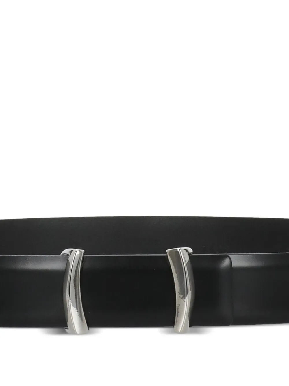 Orciani Iconic Brackets leren riem Zwart