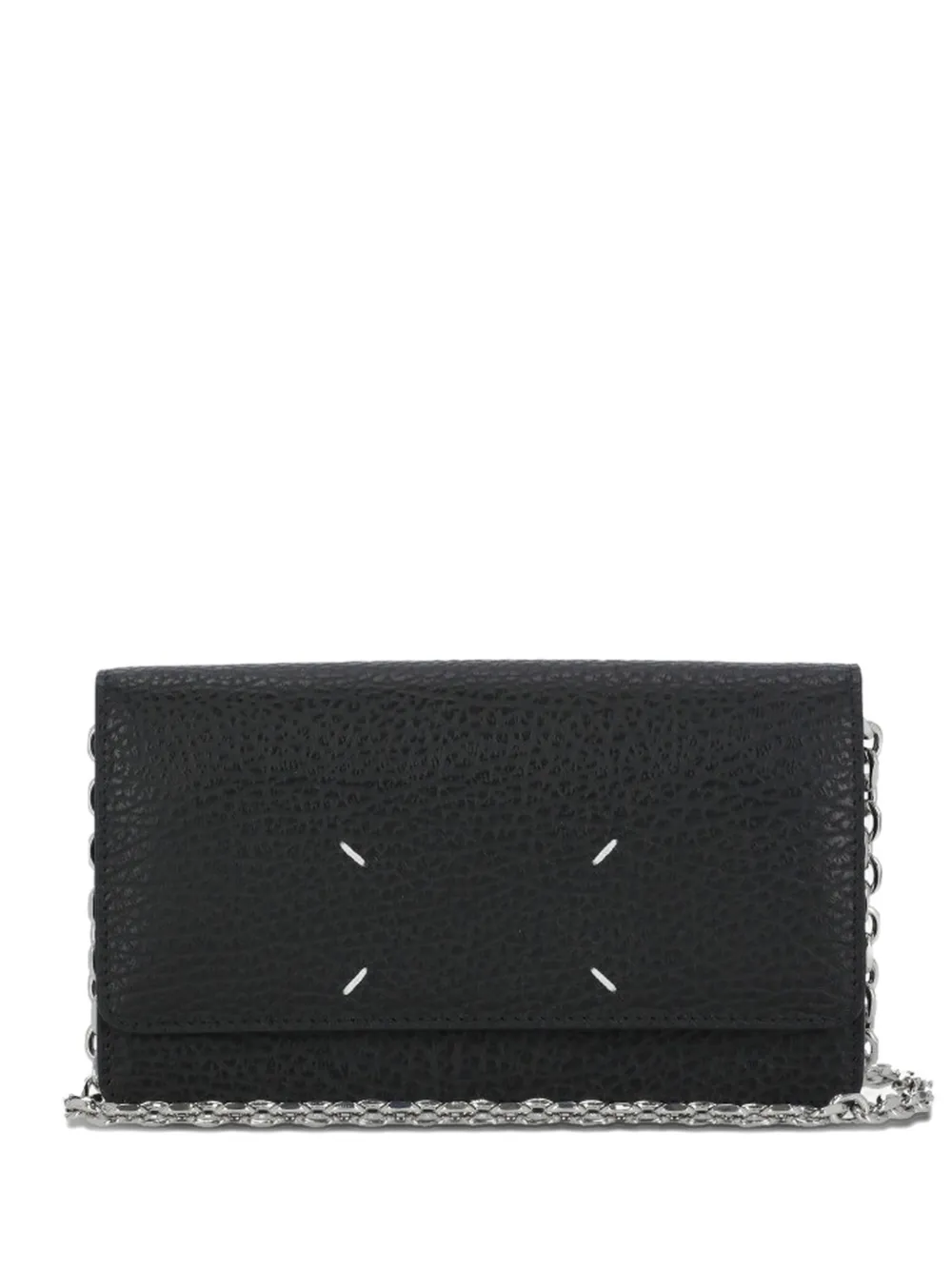 Maison Margiela Four Stitches pebbled leather wallet - Nero