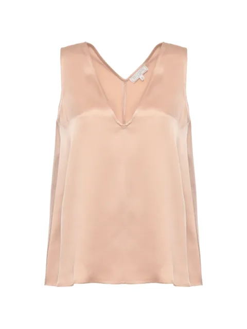 Antonelli patent-finish V-neck top