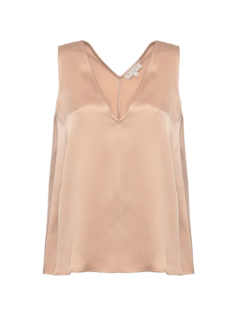 Antonelli patent-finish V-neck top