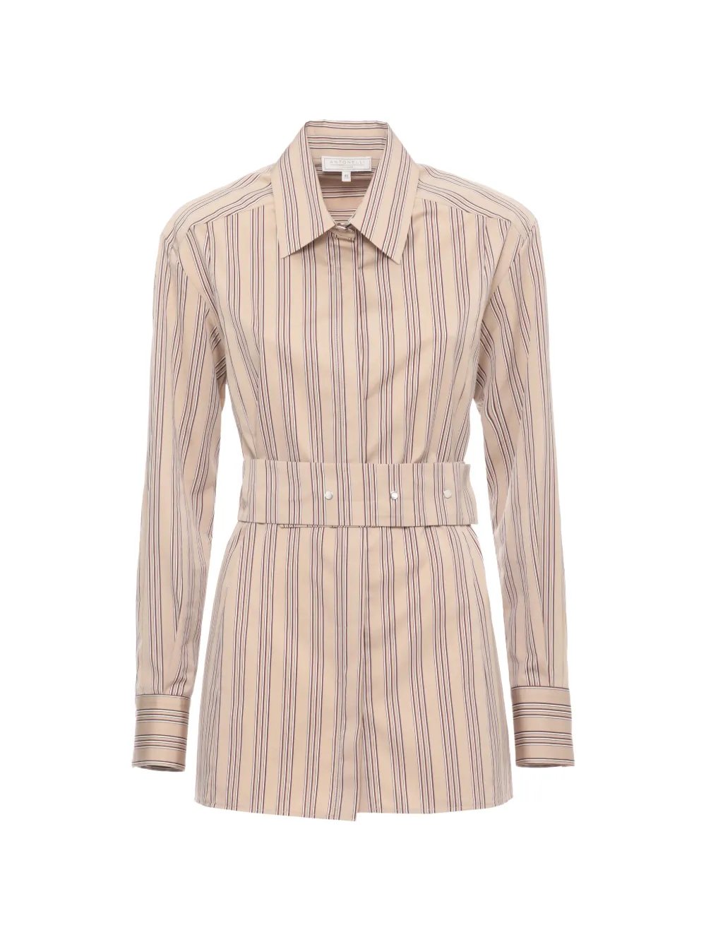 Antonelli striped belted shirt - Neutrals