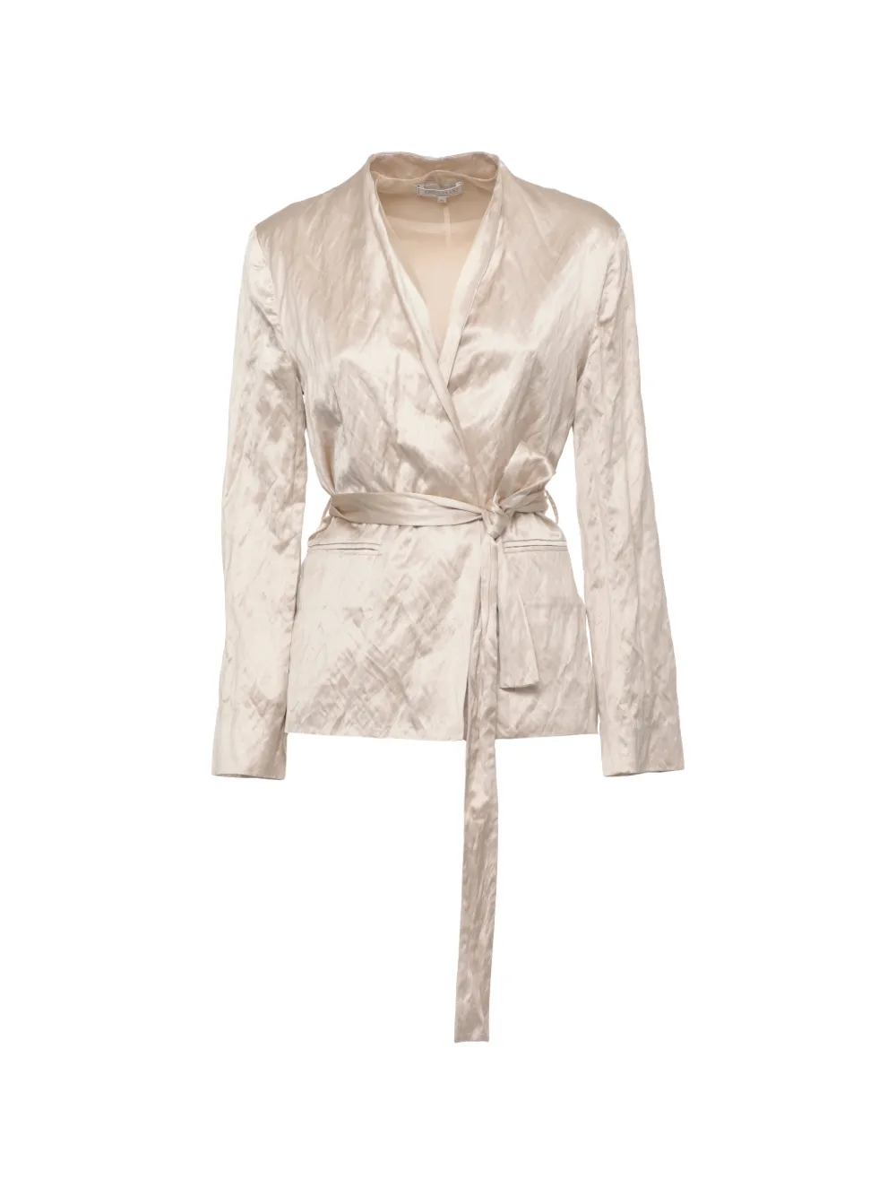 Antonelli crinkled-finish belted jacket - Nude