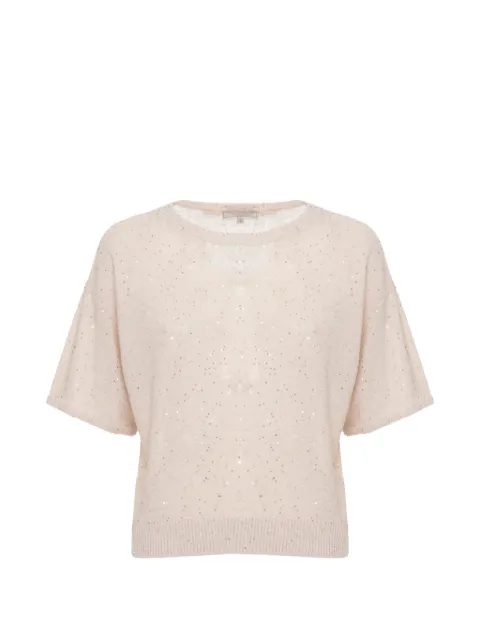 Antonelli sequin-embellished short-sleeve sweater