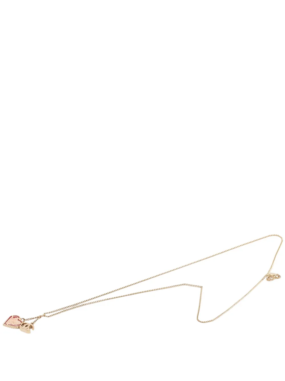 CHANEL Pre-Owned 2005 CC Gold Plated Laquered Heart Pendant Necklace costume necklace - Oro