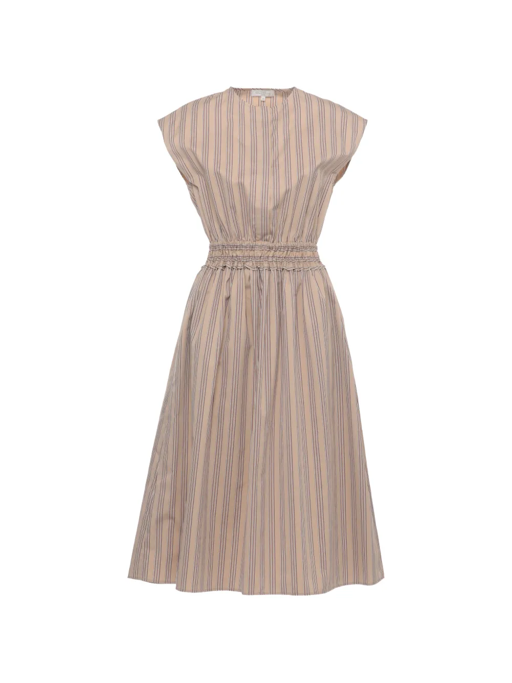 Antonelli striped smocked-waist midi dress - Toni neutri