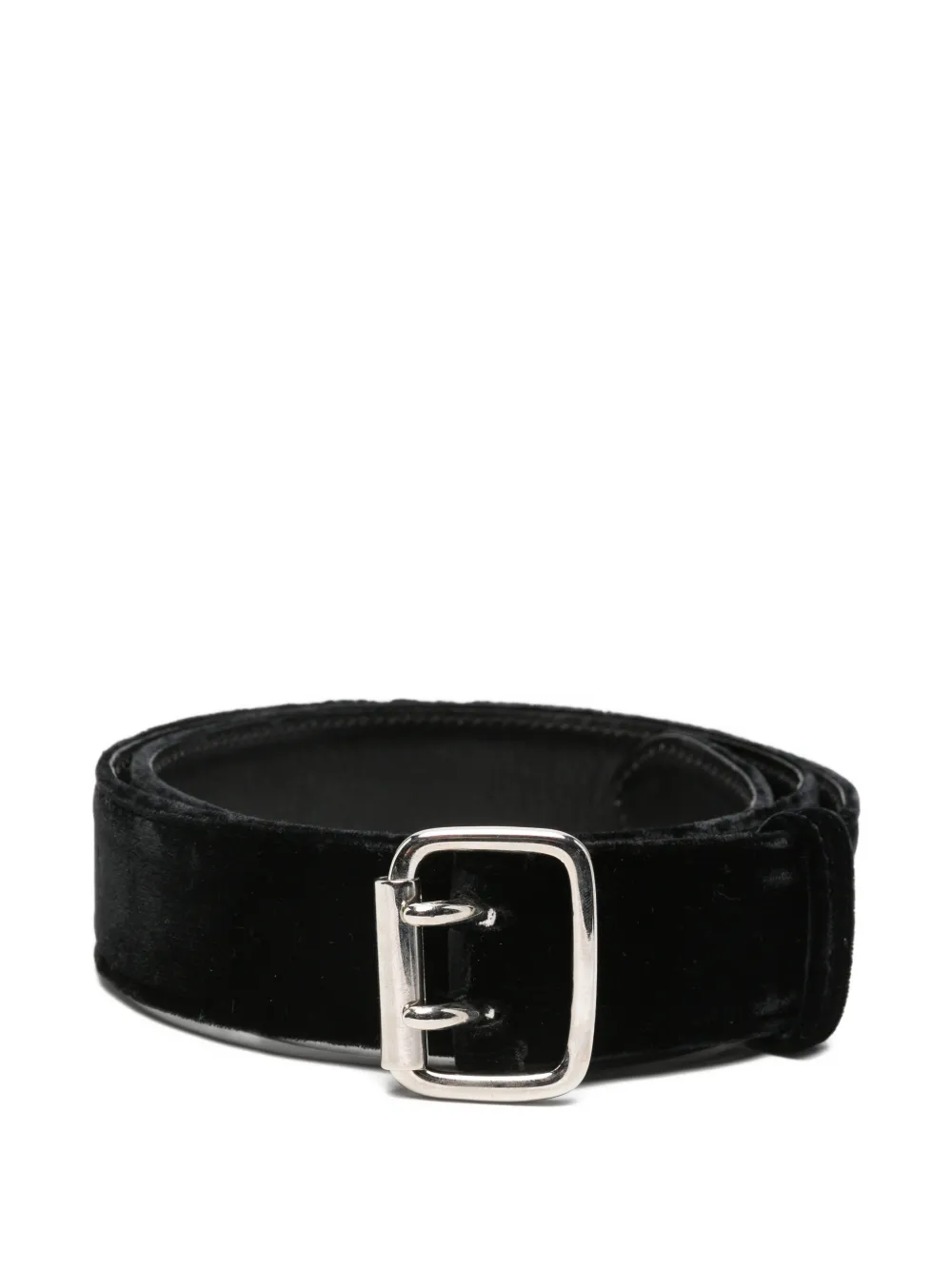 Gianfranco Ferré Pre-Owned 2000 velvet double-prong belt - Nero
