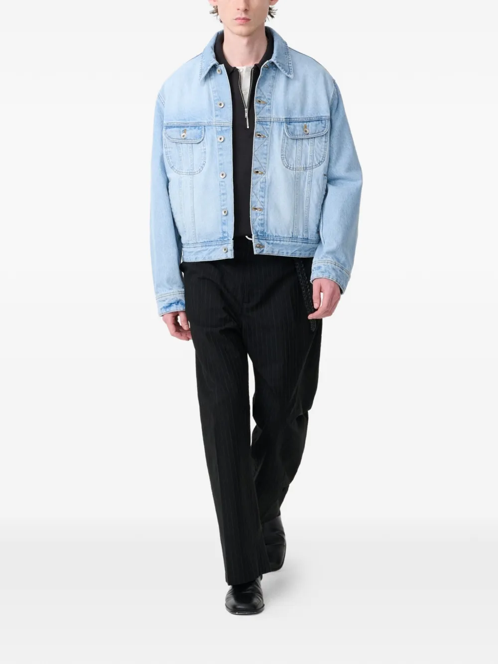 Studio Nicholson Derby denim jack Blauw
