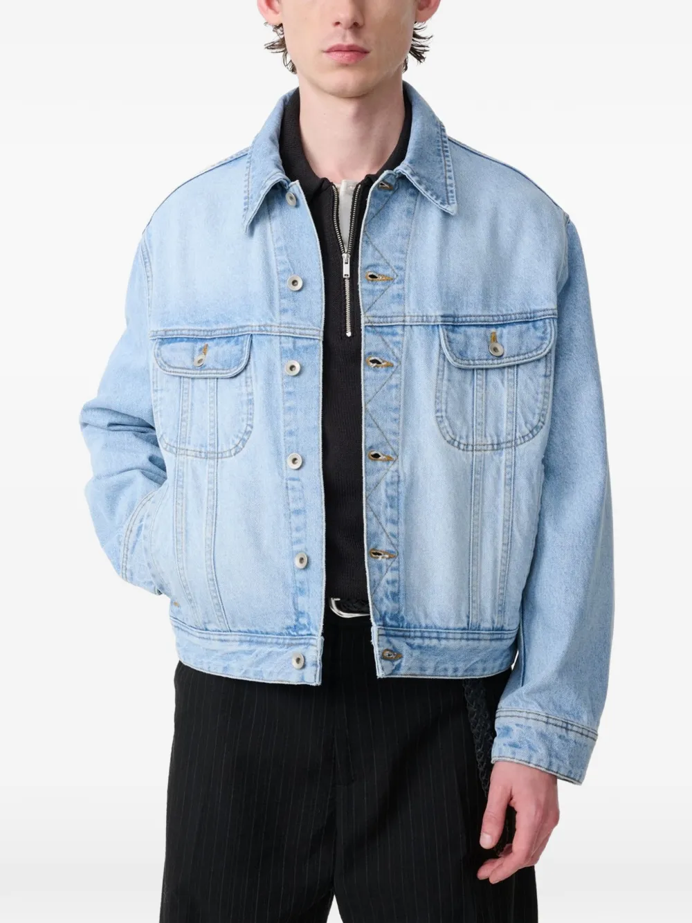 Studio Nicholson Derby denim jack Blauw