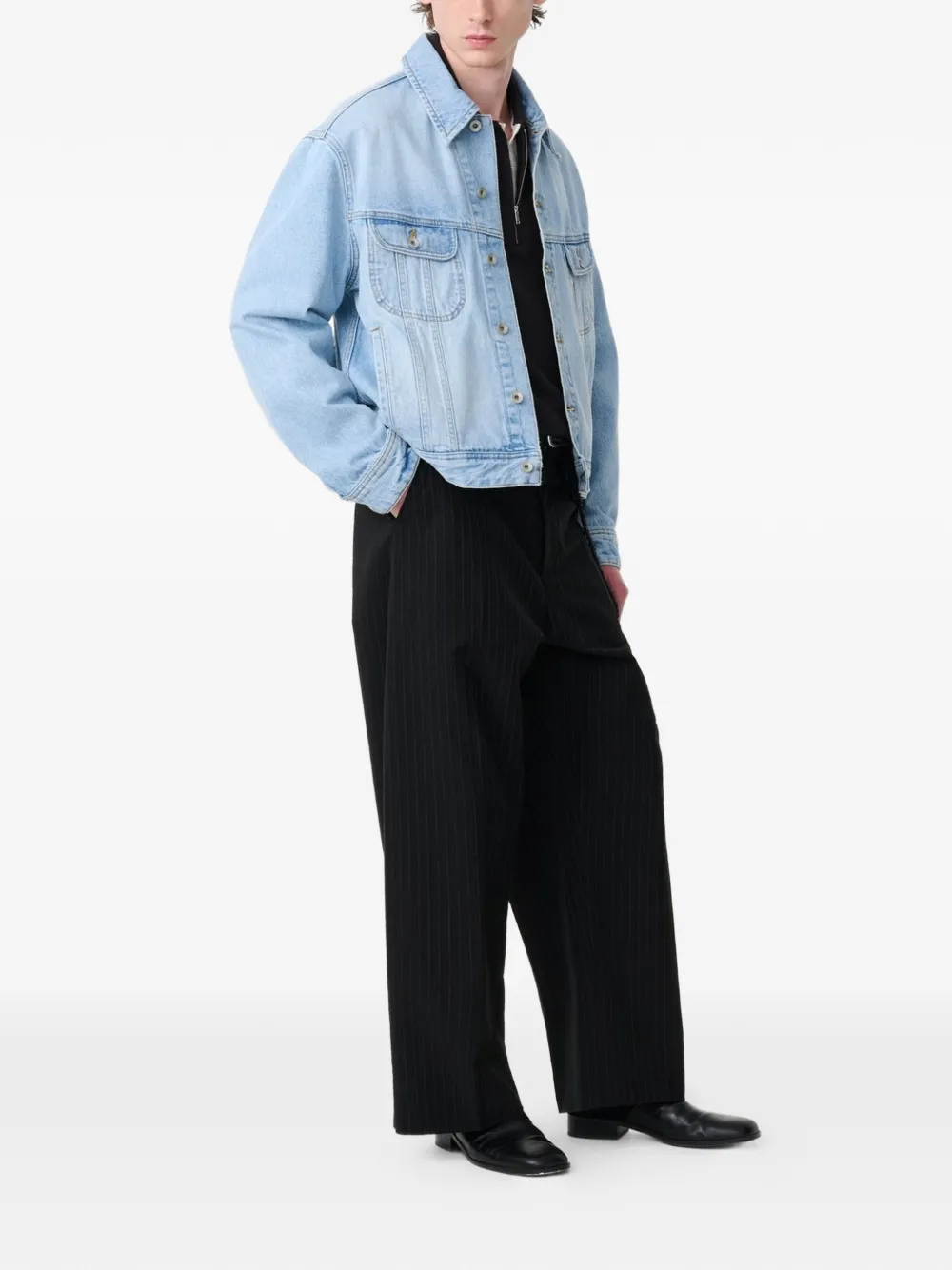 Studio Nicholson Derby denim jack Blauw