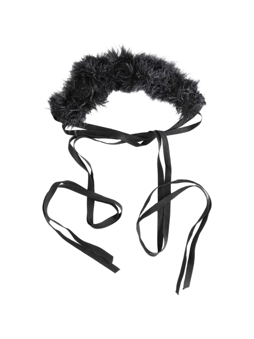 Ann Demeulemeester crochet headband - Nero