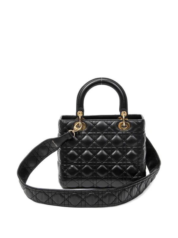 Christian Dior Pre-Owned Medium Lady Dior Tote Bag | Black | FARFETCH